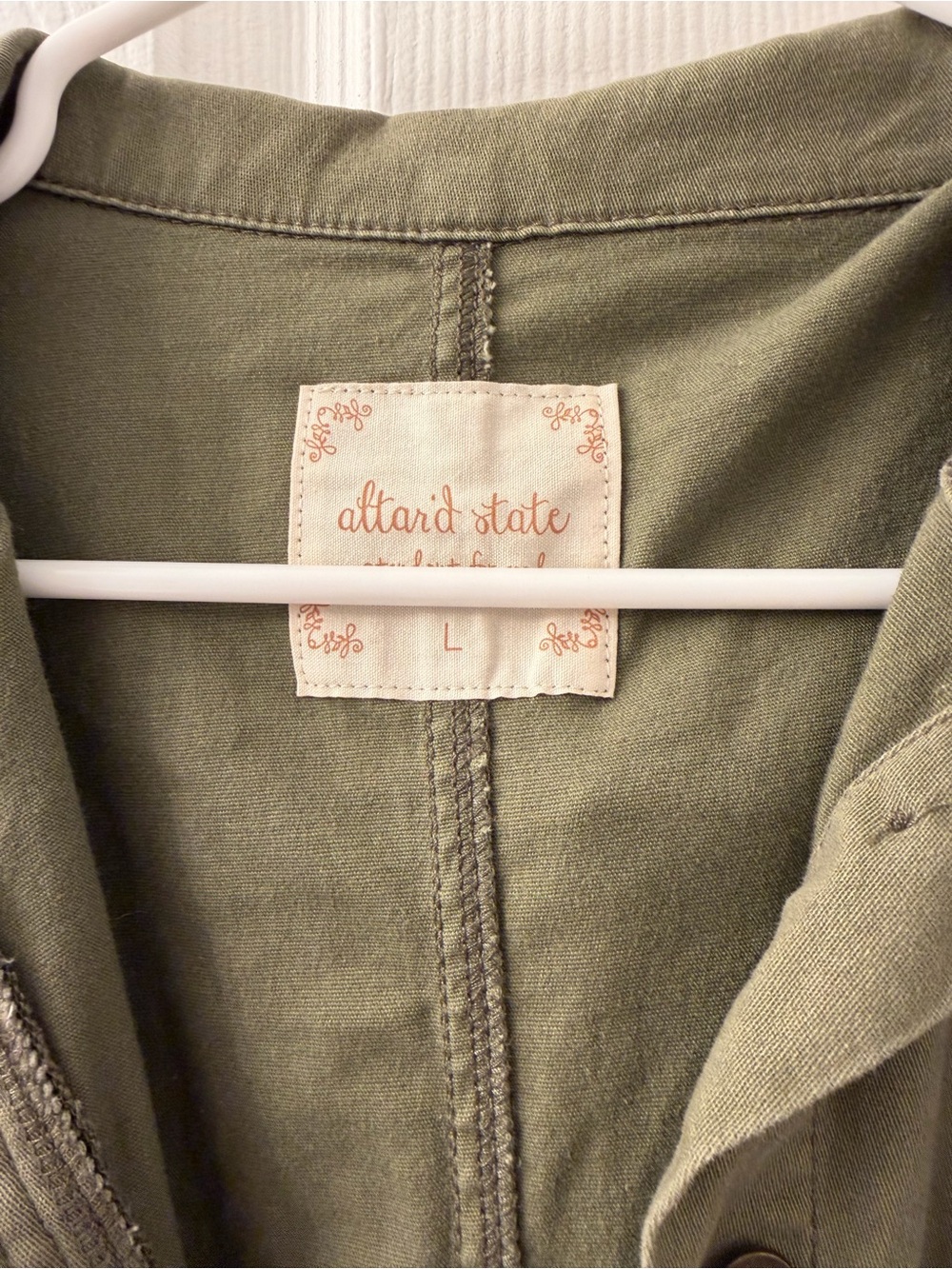 Altar'd State Olive Green Short-Sleeve Utility Jumpsuit - Picture 2 of 7